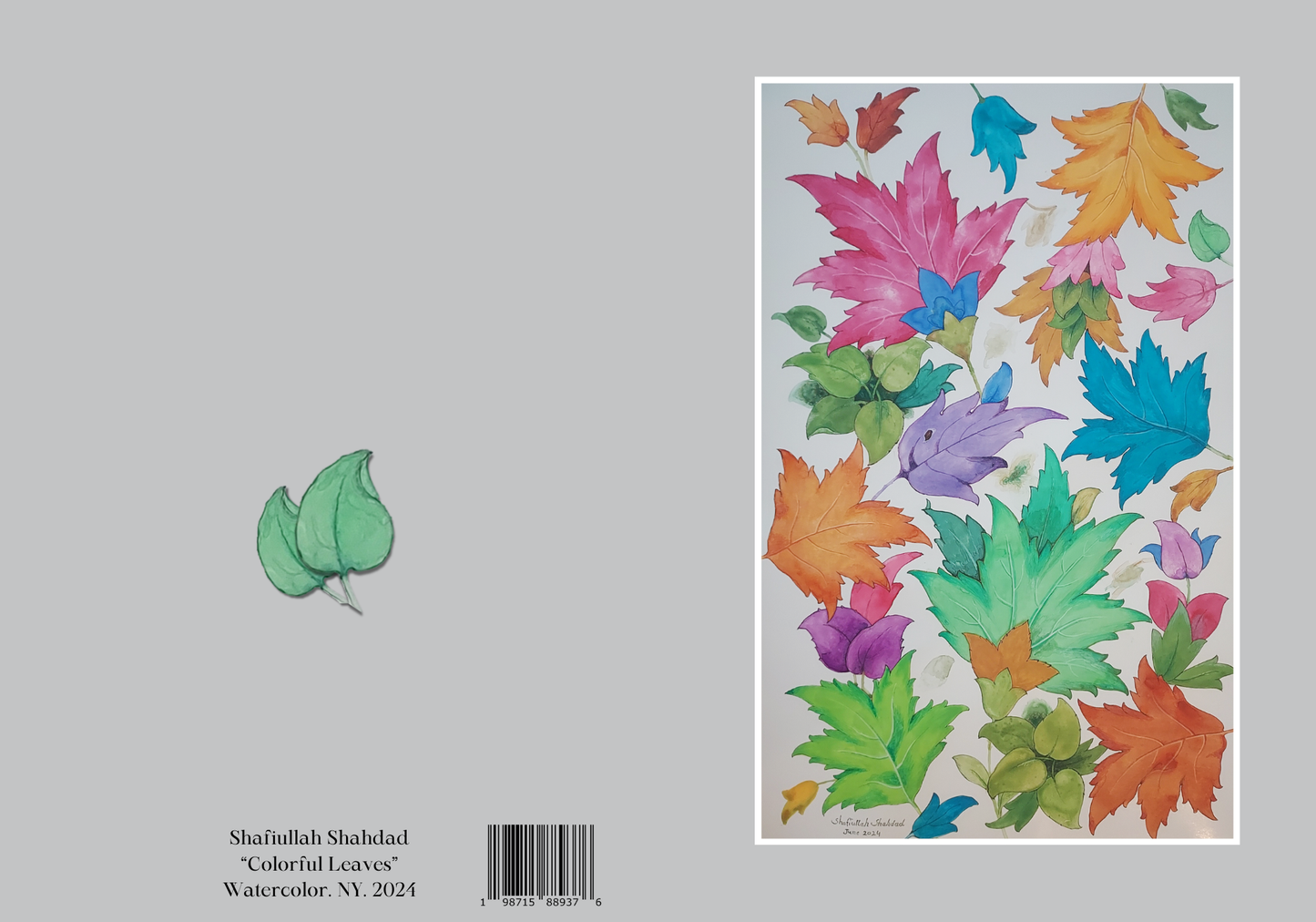 "Colorful Leaves" Calm and Beautiful blank greeting cards watercolor